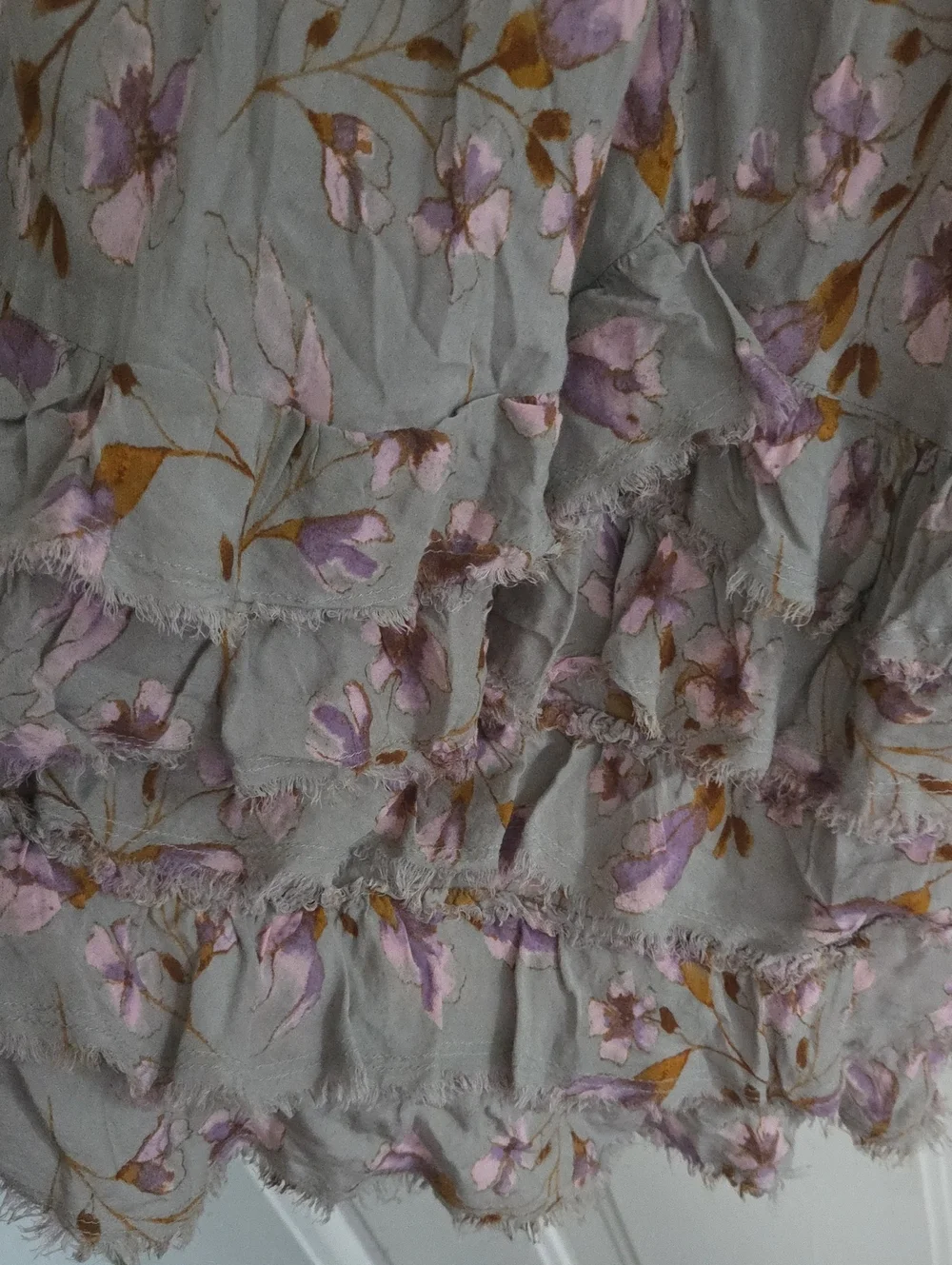 Free People Floral Ruffled Sea Foam Dress